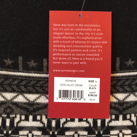 Neve Hailey Black Merino Knit Sweater Dress Large - Picture 5 of 7